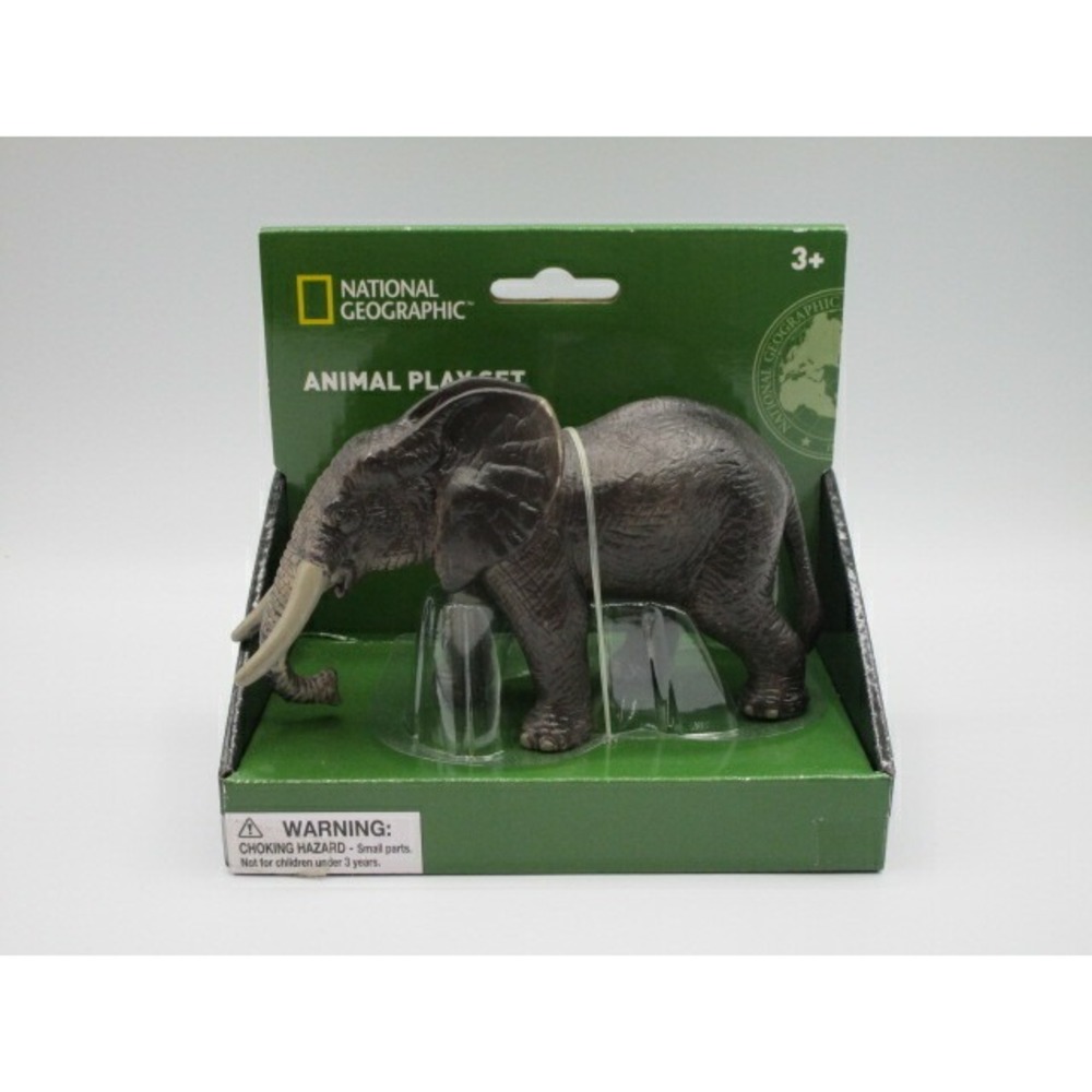 National Geographic Grey Elephant With Tusks Plastic Figure Cake Topper Decor
